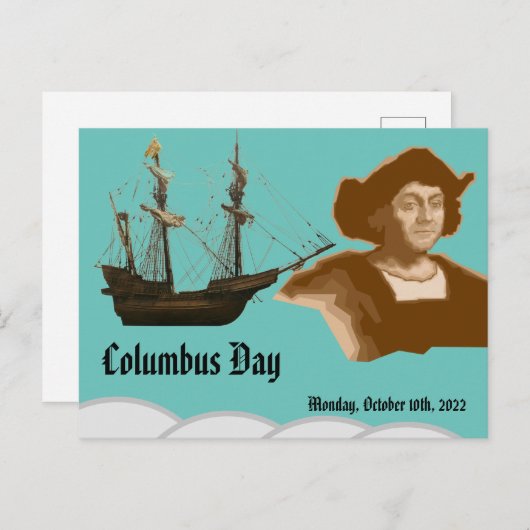 Carte Postale Jour de Columbus (Devant / Derrière)