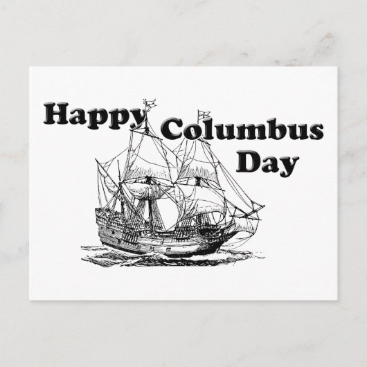 Carte Postale Jour de Columbus (Devant)