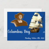 Carte Postale Jour de Columbus (Devant / Derrière)