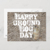 CARTE POSTALE JOUR DE GROUNDHOG HEUREUX (Devant / Derrière)