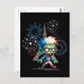 Carte Postale Jour de la Bastille de Zombie (Devant / Derrière)