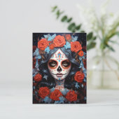 Carte Postale Jour De La Fille Du Crâne Sucre Des Morts (Debout devant)