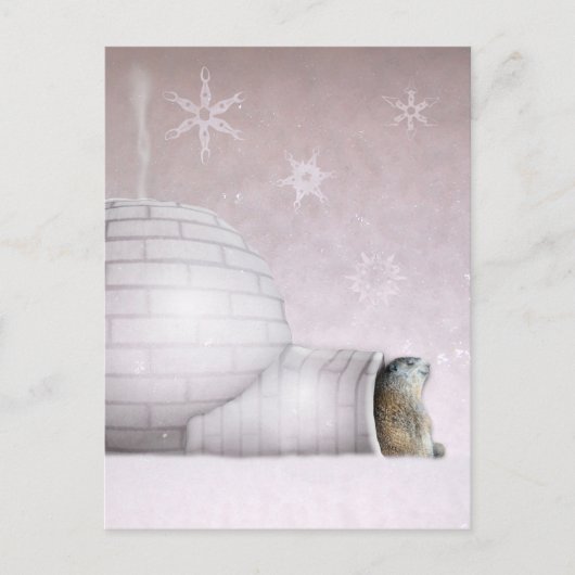 Carte Postale Jour de la marmotte - Chillin' à l'igloo (Devant)