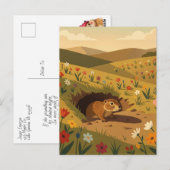 Carte Postale Jour de la marmotte doux | Poème de printemps ou d (Devant / Derrière)