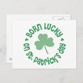Carte Postale Jour de la Saint Patrick Anniversaire (Devant / Derrière)