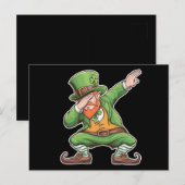 Carte Postale Jour de la Saint Patrick Dab Dabbing Leprechaun En (Devant / Derrière)