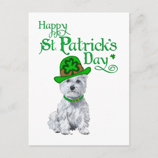 Carte Postale Jour de la Saint-Patrick des Westies (Devant)