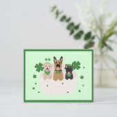 Carte Postale Jour de la Saint Patrick Dog Mail (Debout devant)