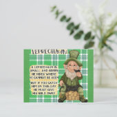 Carte Postale Jour de la Saint Patrick irlandais Leprechaun Poem (Debout devant)