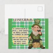 Carte Postale Jour de la Saint Patrick irlandais Leprechaun Poem (Devant / Derrière)