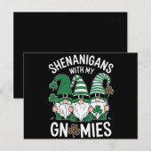 Carte Postale Jour de la Saint Patrick Lucky Shamrock Leopard Gn (Devant / Derrière)