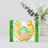 Carte Postale Jour de la Saint Patrick mignon Lucky Gnome Shamro (Debout devant)