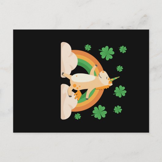 Carte Postale Jour de la Saint Patrick Unicorn (Devant)