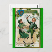 Carte Postale Jour de la Saint Patrick vintage (Devant / Derrière)