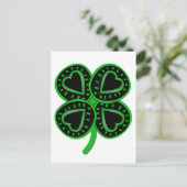 Carte postale Jour de la St Patrick Coeur de trèfl (Debout devant)