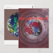 CARTE POSTALE JOUR DE LA TERRE (Devant / Derrière)