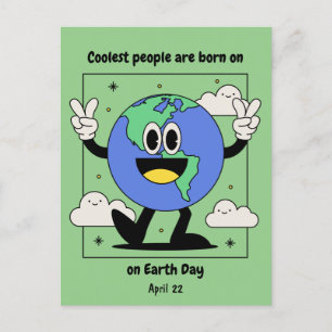Carte Postale Jour de la Terre Anniversaire Né le 22 avril Perso