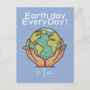 Carte Postale jour de la terre tous les jours, allez vert, Sauve