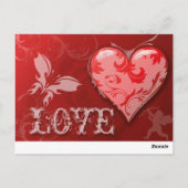 Carte Postale Jour de l'amour Valentines (Dos)