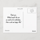 Carte Postale Jour de l'Indépendance 4 juillet 2011 (Dos)