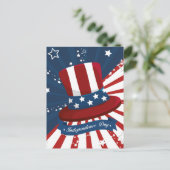 Carte Postale Jour de l'Indépendance Chapeau Haut de Forme Rétro (Debout devant)