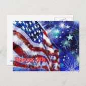 Carte Postale Jour de l'Indépendance et 4 juillet (Devant / Derrière)