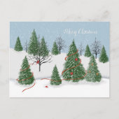 Carte postale Jour de Noël de la forêt enchantée (Devant)
