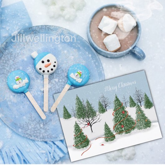 Carte postale Jour de Noël de la forêt enchantée