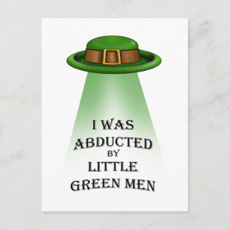 Carte Postale jour de saint-patrick, enlevé par des petits homme