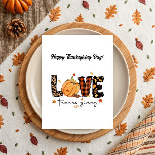 Carte Postale Jour de Thanksgiving élégant et heureux
