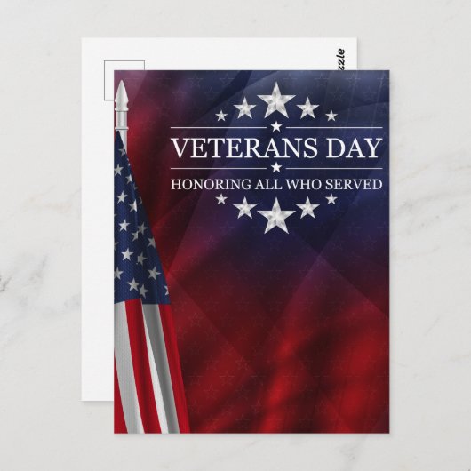 Carte Postale Jour des anciens combattants (Devant / Derrière)