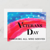 Carte Postale Jour des anciens combattants - honorer tous ceux q (Devant / Derrière)