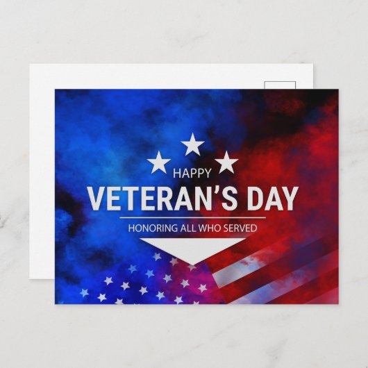 Carte Postale Jour des anciens combattants - Honorer tous ceux q (Devant / Derrière)