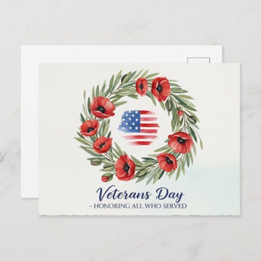 Carte Postale Jour des anciens combattants - Honorer tous ceux q (Devant / Derrière)