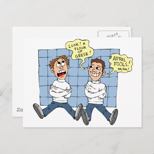 Carte Postale Jour des Fools d'avril (Devant / Derrière)