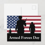Carte Postale Jour des forces armées américaines Drapeau américa (Devant / Derrière)