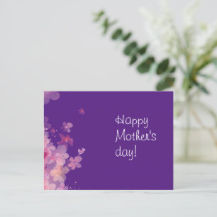 Carte Postale Jour des mères de fleurs d'aquarelle violette Cart