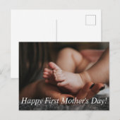 Carte Postale Jour des mères heureuses, photo de vacances minima (Devant / Derrière)