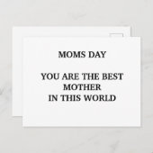 CARTE POSTALE JOUR DES MOMS (Devant / Derrière)