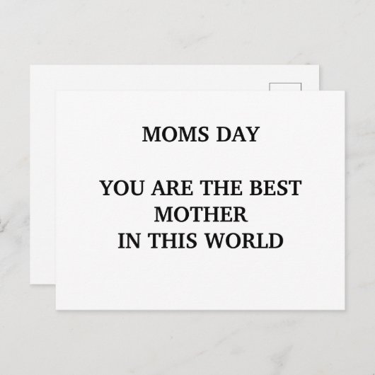 CARTE POSTALE JOUR DES MOMS (Devant / Derrière)