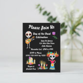 Carte Postale Jour des Skeletons du crâne de sucre mort (Debout devant)