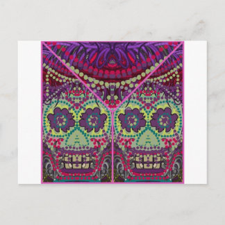 Carte Postale Jour des soeurs mortesDia do Muertos crânes de suc