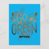 Carte Postale jour des terres, devenez écolo, art simple science (Devant)