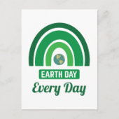 Carte Postale Jour des terres écologique Arc-en-ciel vert tous l (Devant)
