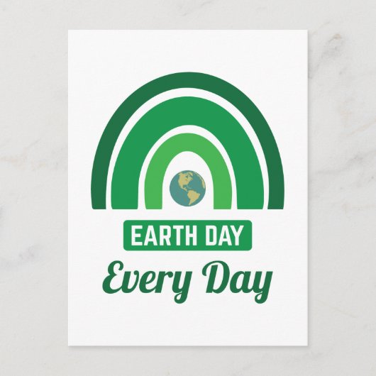 Carte Postale Jour des terres écologique Arc-en-ciel vert tous l (Devant)