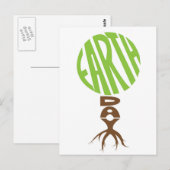 Carte postale jour des terres, forme de l'arbre (Devant / Derrière)