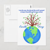 Carte Postale Jour des terres Promotion Save Love Globe Planet T (Devant / Derrière)
