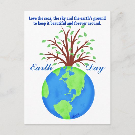 Carte Postale Jour des terres Promotion Save Love Globe Planet T (Devant)