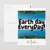 Carte Postale jour des terres quotidien, devenez écolo, science (Devant / Derrière)