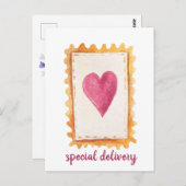 Carte Postale Jour des Valentines de livraison spéciale (Devant / Derrière)